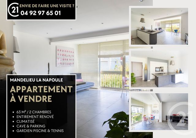 Appartement F3 à vendre - 3 pièces - 64.53 m2 - MANDELIEU LA NAPOULE - 06 - PROVENCE-ALPES-COTE-D-AZUR - Century 21 Azurim