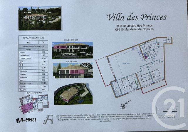 Appartement F4 à vendre - 4 pièces - 95.3 m2 - MANDELIEU LA NAPOULE - 06 - PROVENCE-ALPES-COTE-D-AZUR - Century 21 Azurim