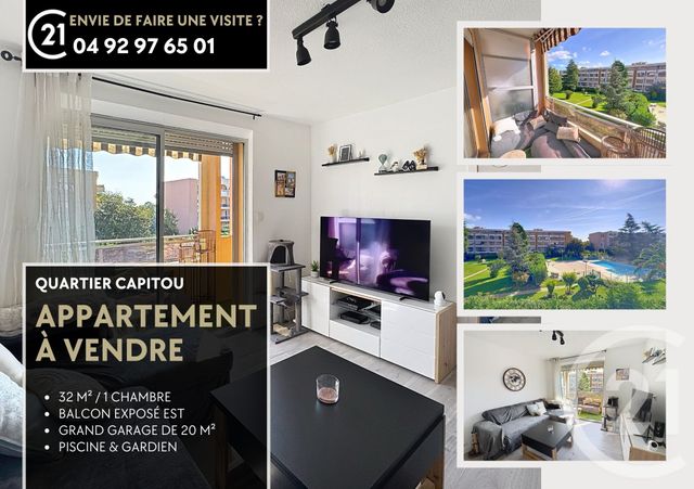 Appartement F2 à vendre - 2 pièces - 32.1 m2 - MANDELIEU LA NAPOULE - 06 - PROVENCE-ALPES-COTE-D-AZUR - Century 21 Azurim