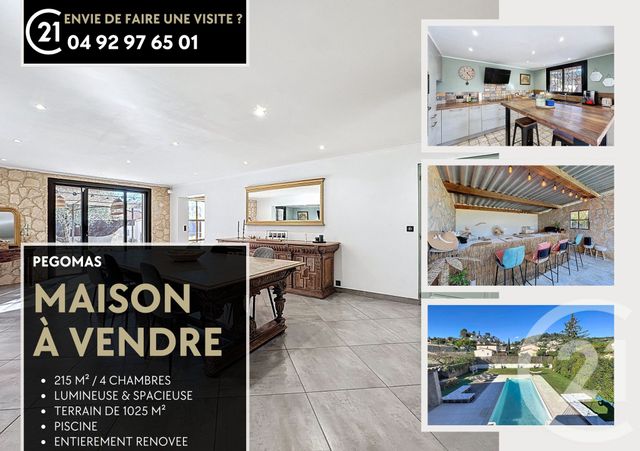 maison à vendre - 6 pièces - 215.0 m2 - PEGOMAS - 06 - PROVENCE-ALPES-COTE-D-AZUR - Century 21 Azurim