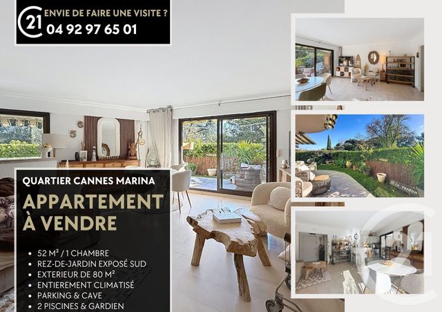 Appartement T2 à vendre - 2 pièces - 52.36 m2 - MANDELIEU LA NAPOULE - 06 - PROVENCE-ALPES-COTE-D-AZUR - Century 21 Azurim
