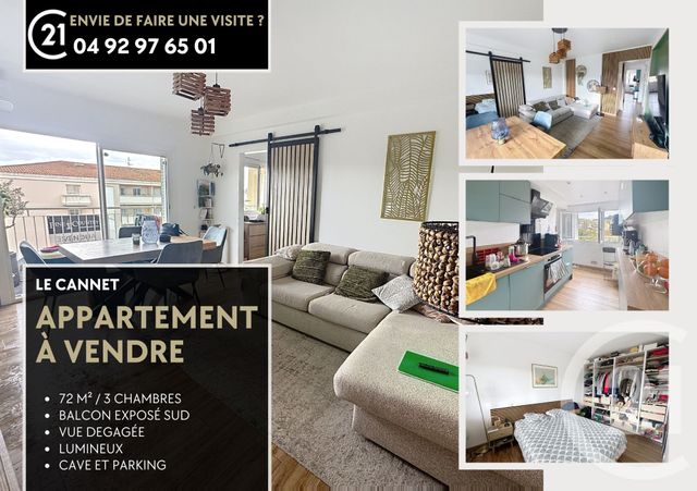 Appartement F4 à vendre - 4 pièces - 72.0 m2 - LE CANNET - 06 - PROVENCE-ALPES-COTE-D-AZUR - Century 21 Azurim