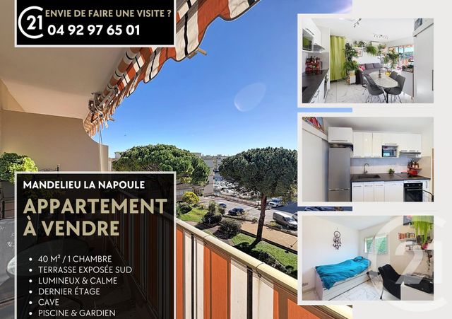 Appartement F2 à vendre - 2 pièces - 40.0 m2 - MANDELIEU LA NAPOULE - 06 - PROVENCE-ALPES-COTE-D-AZUR - Century 21 Azurim