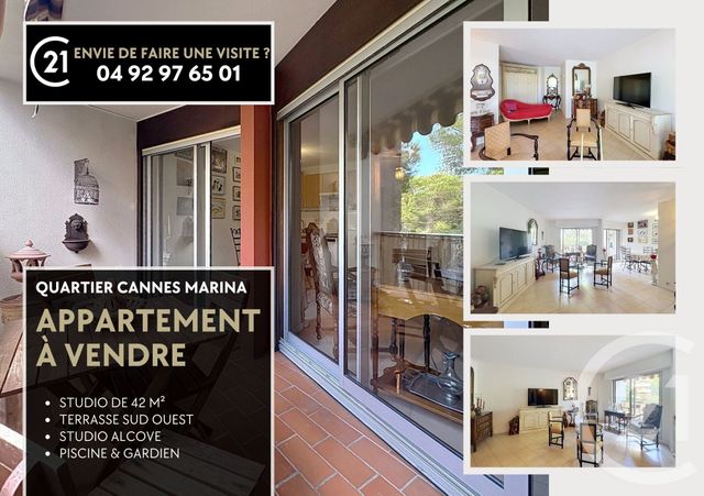 Appartement T1 à vendre - 1 pièce - 42.0 m2 - MANDELIEU LA NAPOULE - 06 - PROVENCE-ALPES-COTE-D-AZUR - Century 21 Azurim