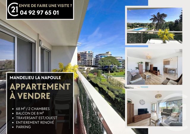 Appartement T3 à vendre - 3 pièces - 68.39 m2 - MANDELIEU LA NAPOULE - 06 - PROVENCE-ALPES-COTE-D-AZUR - Century 21 Azurim