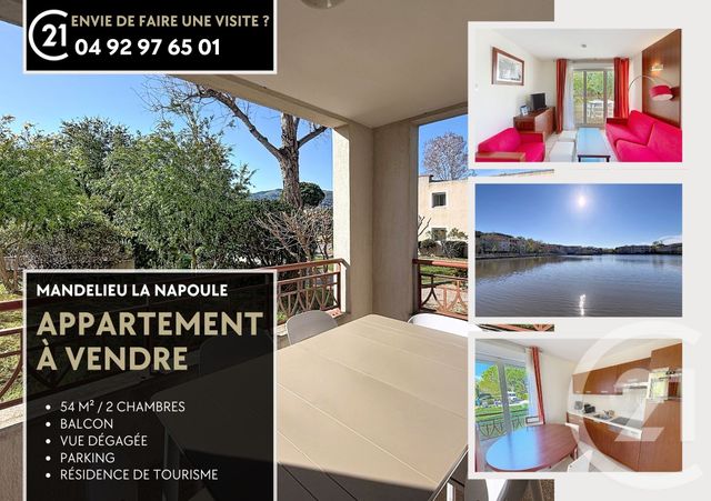 Appartement F3 à vendre - 3 pièces - 53.74 m2 - MANDELIEU LA NAPOULE - 06 - PROVENCE-ALPES-COTE-D-AZUR - Century 21 Azurim