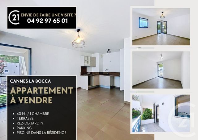 Appartement F2 à vendre - 2 pièces - 40.01 m2 - CANNES LA BOCCA - 06 - PROVENCE-ALPES-COTE-D-AZUR - Century 21 Azurim
