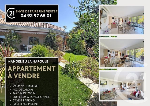 Appartement F3 à vendre - 3 pièces - 99.0 m2 - MANDELIEU LA NAPOULE - 06 - PROVENCE-ALPES-COTE-D-AZUR - Century 21 Azurim