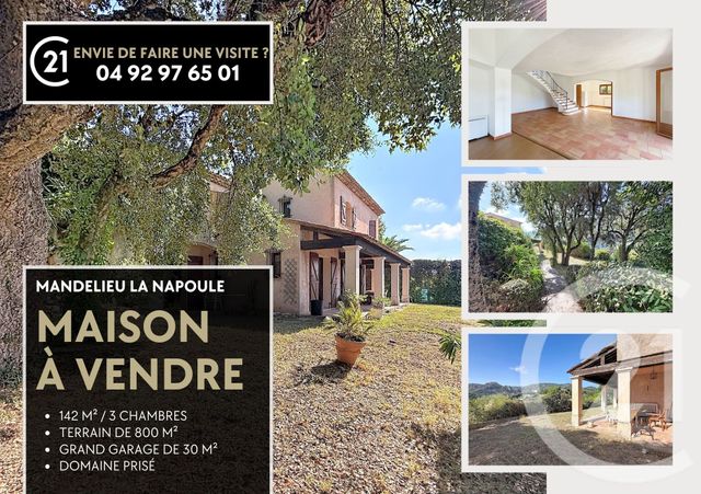 maison à vendre - 5 pièces - 142.48 m2 - MANDELIEU LA NAPOULE - 06 - PROVENCE-ALPES-COTE-D-AZUR - Century 21 Azurim